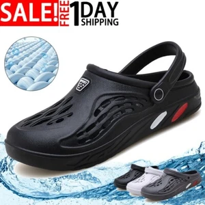 Men's Slip on Clogs Soft Slippers Sports Sandals Outdoor Beach Water Slippers - Picture 1 of 25