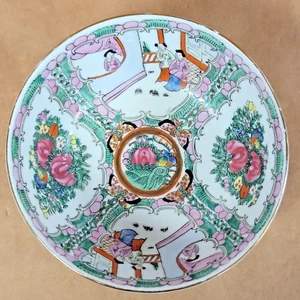 Chinese Porcelain Conversation Bowl Rose Medallion Vintage 1960s 6 Inch - Picture 1 of 8