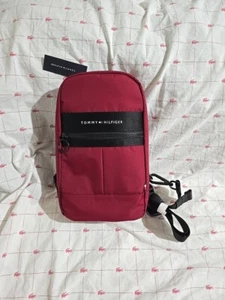 NWT Tommy Hilfiger Men's Nylon Slingbag Red / Maroon - Picture 1 of 8