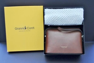 Gianni Conti Gift Set Italy Crossbody Handbag & Hand Knit Scarf NEW - Picture 1 of 7
