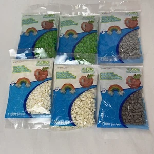 Creatology Melty Beads Lot of 6 (6,000 Beads) Green White Gray - Bild 1 von 9