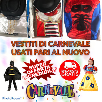 Vestito Carnevale Vari Personaggi  Bambino Bambina 1 A 9 Anni Bimbo Bimba • 16.90€