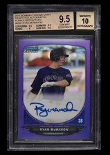 #9/10 2013 BOWMAN CHROME RYAN MCMAHON AUTO Purple REFRACTOR BGS 9.5 GEM MINT 🔥