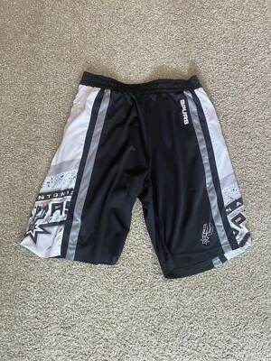 Vintage San Antonio Spurs Basketball  Shorts Zipway Men's Medium NBA Microfiber - Image 1 of 4