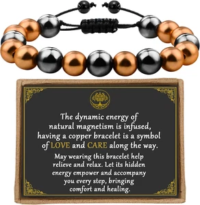 Pulseras de cobre para mujer, pulsera magnética para hombre, 99,99 % de pureza. - Picture 1 of 12