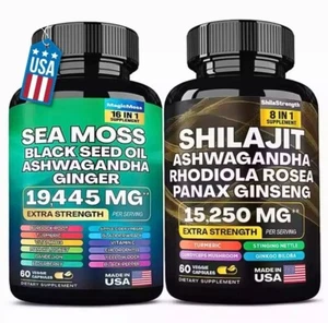 Dynamic Vitality Bundle - Sea Moss Multivitamin & Shilajit Power Combo US - Picture 1 of 27