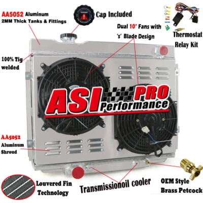 Relé de ventilador de cubierta de radiador de 4 filas para Ford Mustang Mercury Cougar 1967-1970 CC2379 Foto 1 de 4