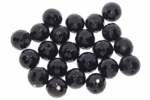 10 uds. (1,14 € */ 1 ud.) 10S235 - Turmalina Schörl facetada Ø 10 mm bola Ed - Imagen 1 de 2