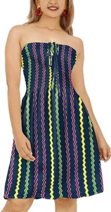 HAPPY BAY Women's Boho Halter Smocked Mini Flowy Beach Dress Tube Top Strapless - Picture 1 of 3