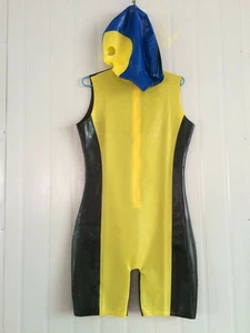 100%Latex Catsuit Caoutchouc Jaune Maillot de Bain Club Zentai Anzug Bodys 0,4mm - Imagen 1 de 2