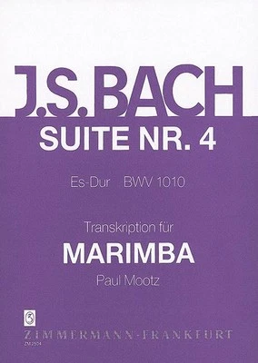 Suite 4 Bwv1010 Johann Sebastian Bach Book [Softcover] Cello and Percussion Musi - Image 1 of 2