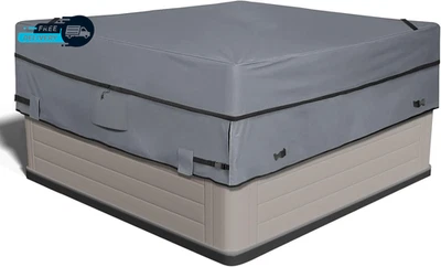 Cubierta de bañera de hidromasaje impermeable e impermeable al aire libre 85 X 85 pulgadas ajuste 84 X 84 Foto 1 de 4