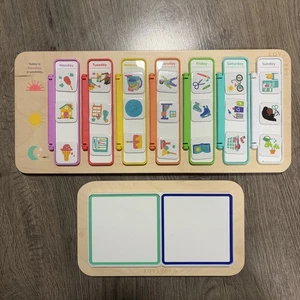 Lovevery PLANIFICA CON ANTICIPACIÓN SEMANA TABLERO Días con Azulejos Imanes Madera Montessori Ayudante Diario - Imagen 1 de 3