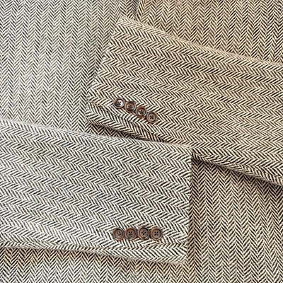 J.Crew Ludlow Jacket – Brown & Cream Herringbone Wool Blazer – Size 42L - Image 1 of 4