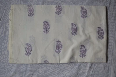 Hand Block Print 100%Cotton Floral Fabric 1 Yard NO TARRIF CHARGES 100%✅ ZK_123 - Image 1 of 4