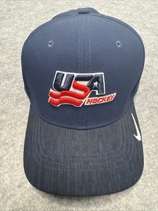 Nike USA Hockey Hat Classic 99 DRI-FIT Navy Blue Strapback Athletic Cap - Picture 1 of 9
