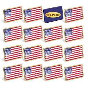 Paquete de 100 alfileres de solapa de bandera de Estados Unidos a granel - País de Estados Unidos... - Imagen 1 de 6