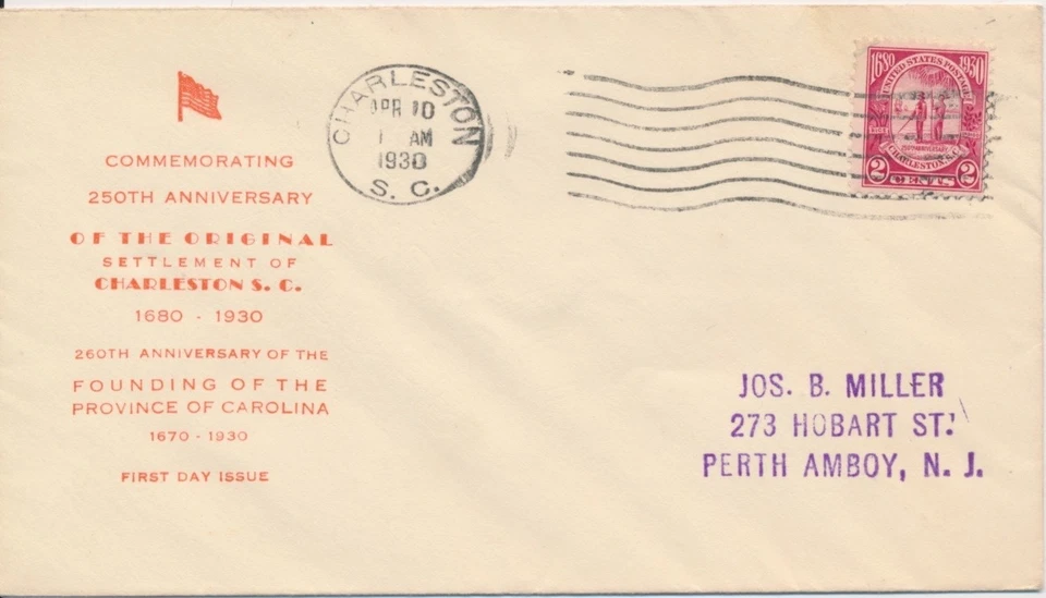 #683-5 Charleston South Carolina Red Unknown Possible add on First Day cover - Image 1 of 1
