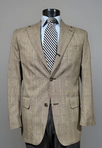 Vintage J Press Wool Brown Glen Plaid 3/2 Suit Jacket Sport Coat Men's 40 R - Picture 1 of 9