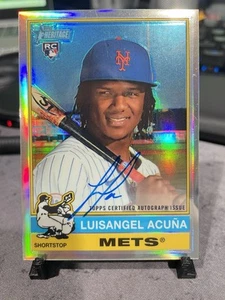 2025 Topps Heritage Refractor Luisangel Acuna Mets RC Rookie AUTO ON CARD - Bild 1 von 2