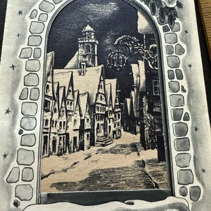 Tarjeta de Navidad de Colección Mcm Alemania Pueblo Ciudad Escena Ventana Vista Seifert Wiedemann - Imagen 1 de 5