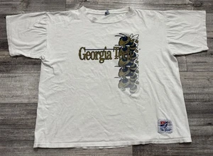 Vintage Georgia Tech Yellow Jackets Shirt *Flaw* Herren XL weiß 1990s NCAA Sports - Bild 1 von 11