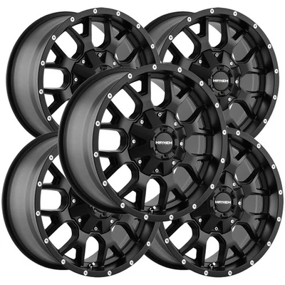 (5) Mayhem 8015 Warrior 17x9 5x4.5/5x5 +18 Black Wheels Rims 17 Inch Jeep JK JL Foto 1 de 4