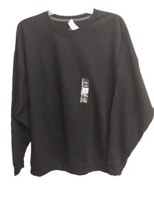 Athletic Works Men's Long Sleeve Crewneck Sweatshirt 3XL 54-56 Black New 5M62 - Picture 1 of 7