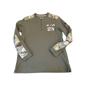 Cleveland Browns Pullover L Nike NFL Salute To Service 1/4 Zip Termico Henley - Foto 1 di 6