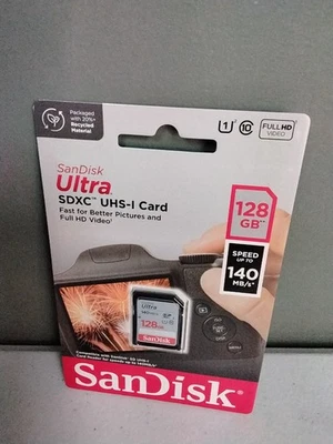 Sandisk Ultra SD Card 128GB Memory Card SDSDUNB-128G-GN6IN 140MB/s LOW PRICE - Image 1 of 2