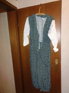 Jumpsuit weiß grün mit Schulterpolstern  Größe 42 guter Zustand - Bild 1 von 2