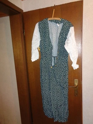 Jumpsuit weiß grün mit Schulterpolstern  Größe 42 guter Zustand - Bild 1 von 2