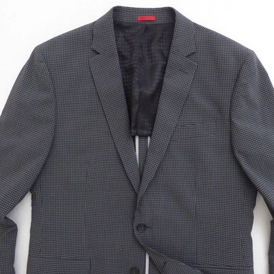 John Varvatos USA Mens Blazer Jacket Houndstooth Check Pattern Gray Size 40R - Image 1 of 4