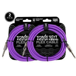 2 PACK Ernie Ball FLEX Straight to Straight Instrument Cable 10 ft. Purple 6415 - Picture 1 of 11