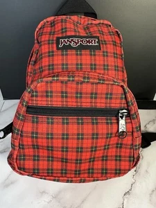 Y2K Jansport half pint mini backpack black red plaid purse vintage 90s - Picture 1 of 11