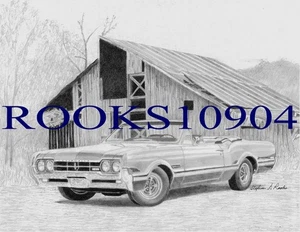 1966 Oldsmobile 442 Convertible MUSCLE CAR ART PRINT - Picture 1 of 1