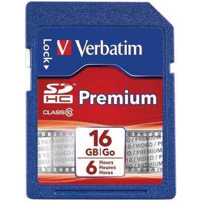 Verbatim 96808 Premium SDHC Memory Card, Class 10, 16Gb - Image 1 of 1