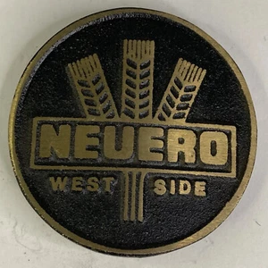 Vintage Solid Brass “Neuero West Side Dyna Buckle” 2” Round Belt Buckle - Picture 1 of 5