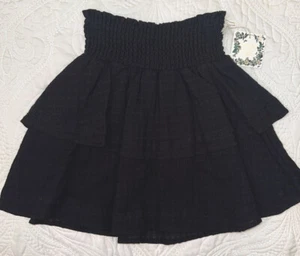 NWT Girls Chelsea & Violet Black 2 Tier Woven Skirt, Medium - Picture 1 of 7