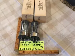 MATCHED NOS Pair RCA JAN CRC 6080 Amplifier VACUUM TUBES, 1-56, Tested - Picture 1 of 6