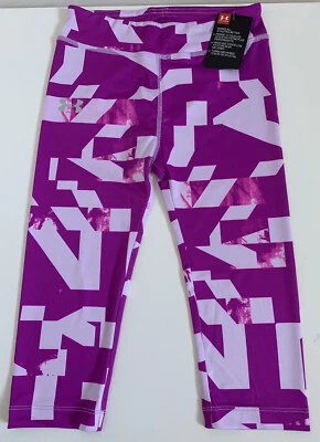 NWT Under Armour Little Girls Capri Legging Purple Sz 6 - Image 1 of 2