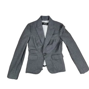 DSquared2 Blazer Gray Virgin Wool Size 40 One-Button Jacket Multi Pocket Notch - Picture 1 of 9