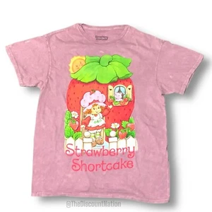 Camicia Shortcake Rosa Tie-Dye Stile Vintage Fragola Donna Taglia Media NUOVA - Foto 1 di 5