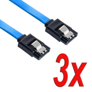 3x 0,5m SATA 3 Kabel Blau | JAMEGA S-ATA 6 Gb/s High Speed SSD HDD Datenkabel - Bild 1 von 7