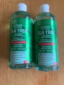 X2 Brand New EVELINE 100% Pure Tea Tree Antibacterial Body Wash 400ml VEGAN - Picture 1 of 3
