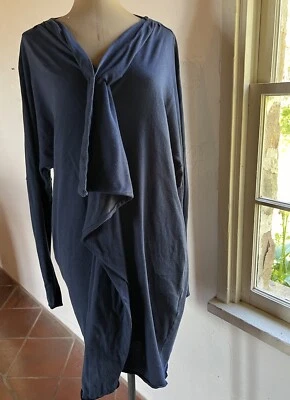 Vestido Tsumori Chisato Azul Marino Algodón Manga Larga Hasta la Rodilla Lagenlook Talla 2 Foto 1 de 4