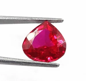 Rare Collection Burma Red Ruby 10-11 Ct Certified Faceted Pear Cut Gems DKV - Picture 1 of 7