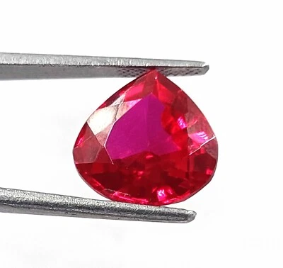 Rare Collection Burma Red Ruby 10-11 Ct Certified Faceted Pear Cut Gems DKV - Image 1 of 4