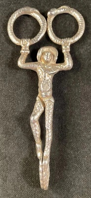 Pinzas de azúcar figurativas acróbata arlequín plata esterlina 800 europeas siglo XIX Foto 1 de 4