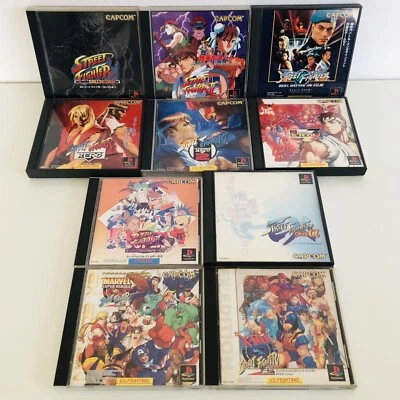 PS1 Street Fighter Collection Marvel Super Heroes X-Men set of 10 Playstation - Image 1 of 4